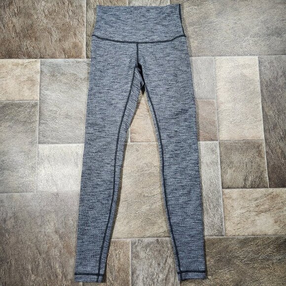 Lululemon Wunder Under High-rise Gray & Black Leggings Size 6 - Picture 1 of 7